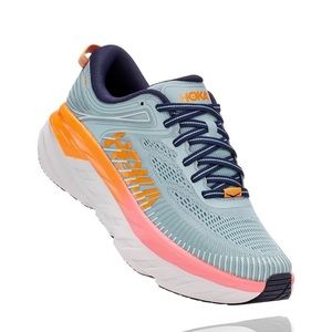 HOKA ONE Bondi 7 Running Shoes Blue Haze Black Iris Size 9
